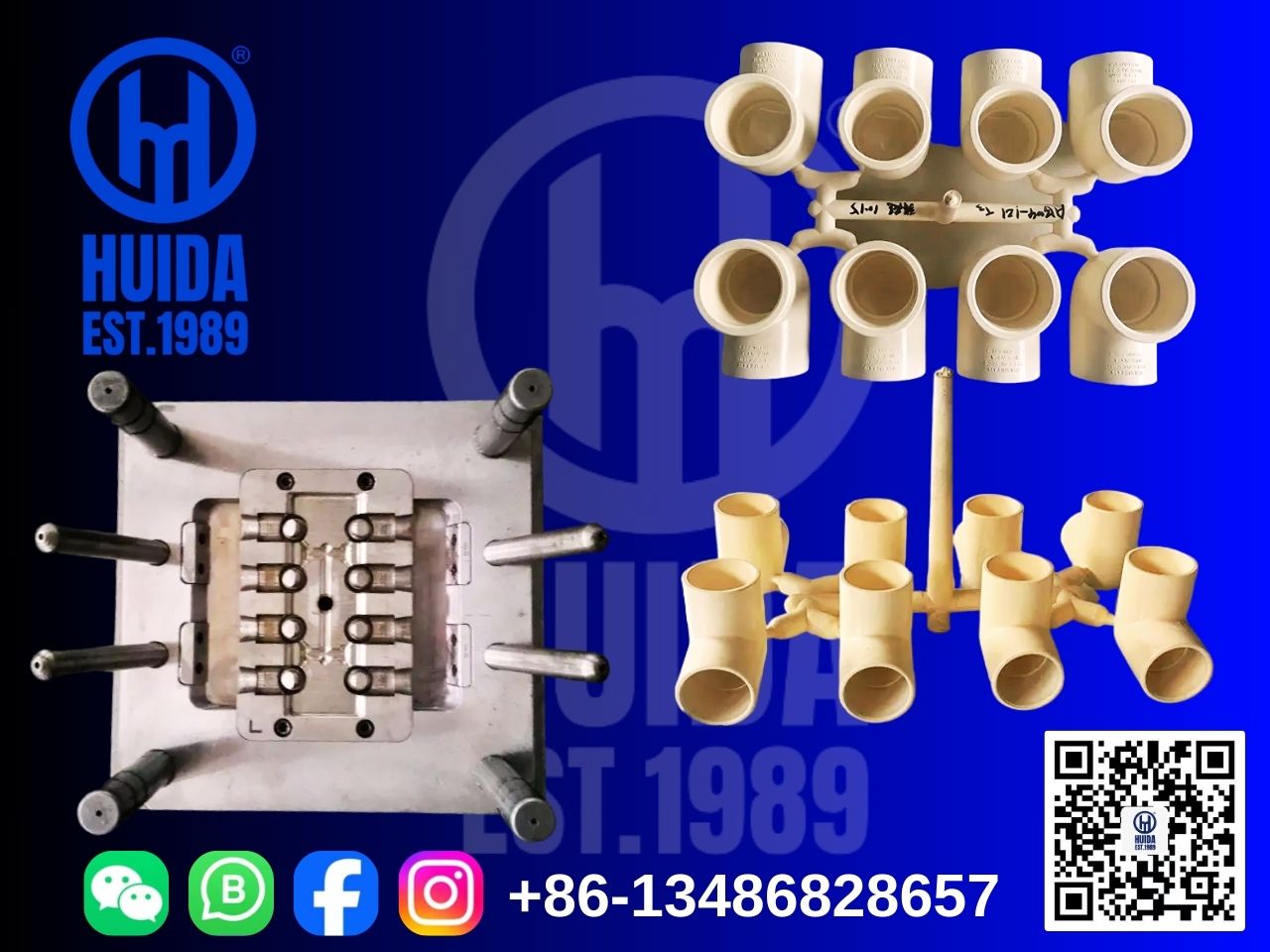 Пластиковое колено из ХПВХ, форма для фитинга трубы 90°