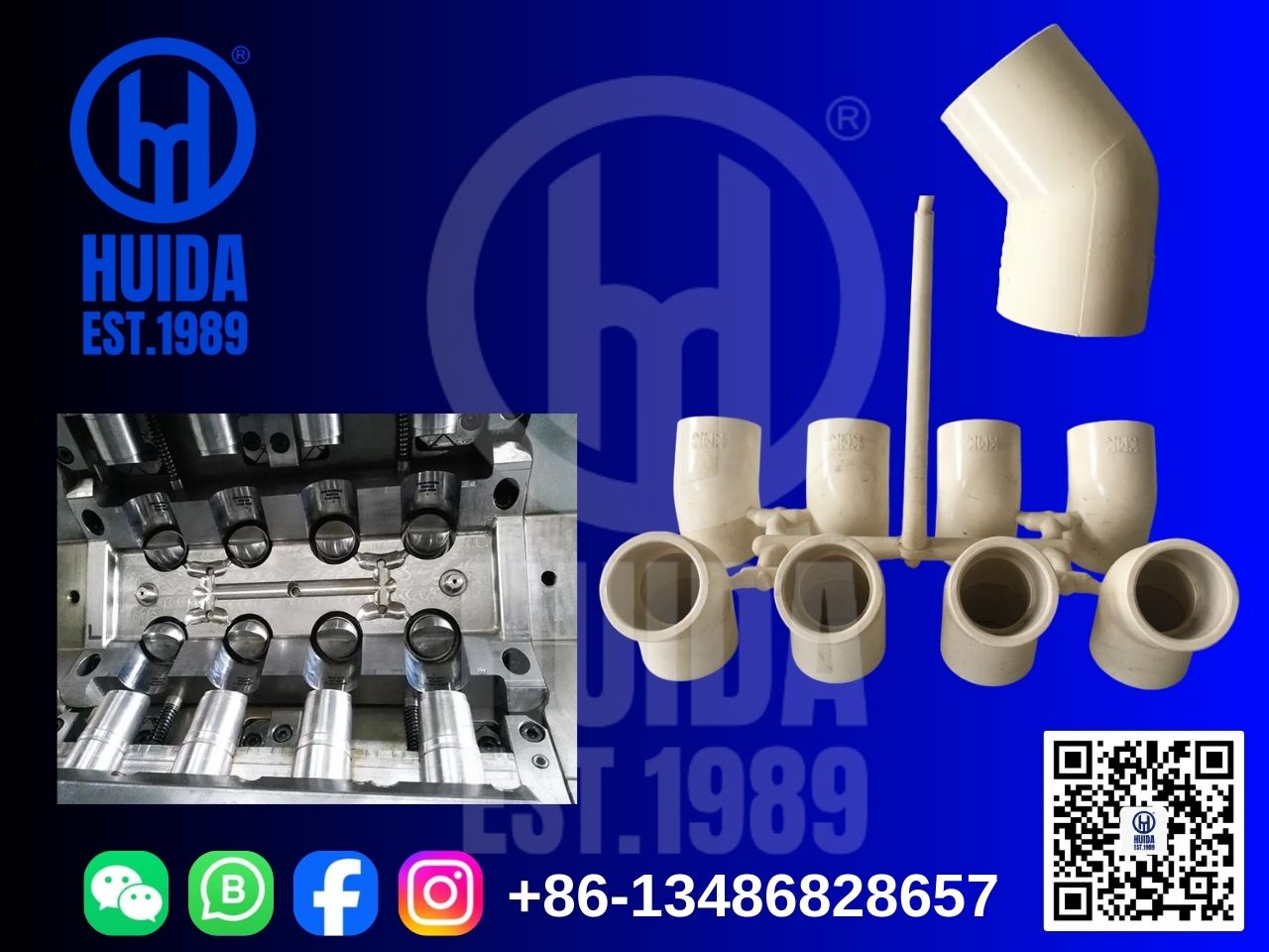 Пластиковое колено из ХПВХ 45, форма для фитингов для труб водоснабжения, 1 шт.