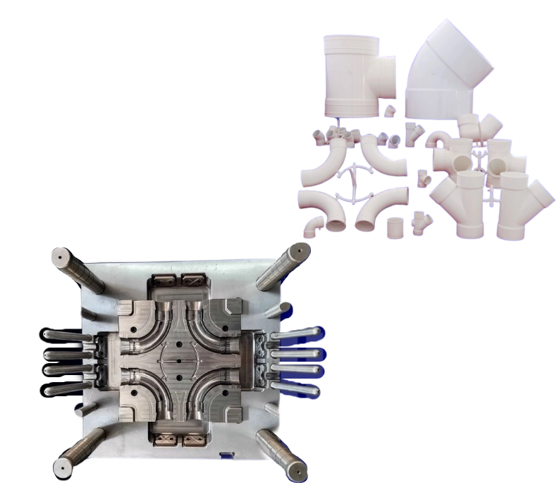 DIFFERENT SIZES OF PVC FITTING MOULD1 РАЗЛИЧНЫЕ РАЗМЕРЫ ФИТИНГА ПВХ 1