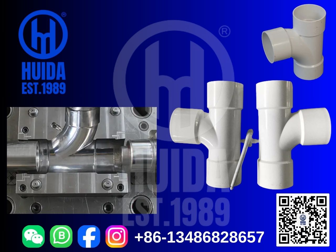 Форма для фитинга канализационного тройника из ПВХ 3