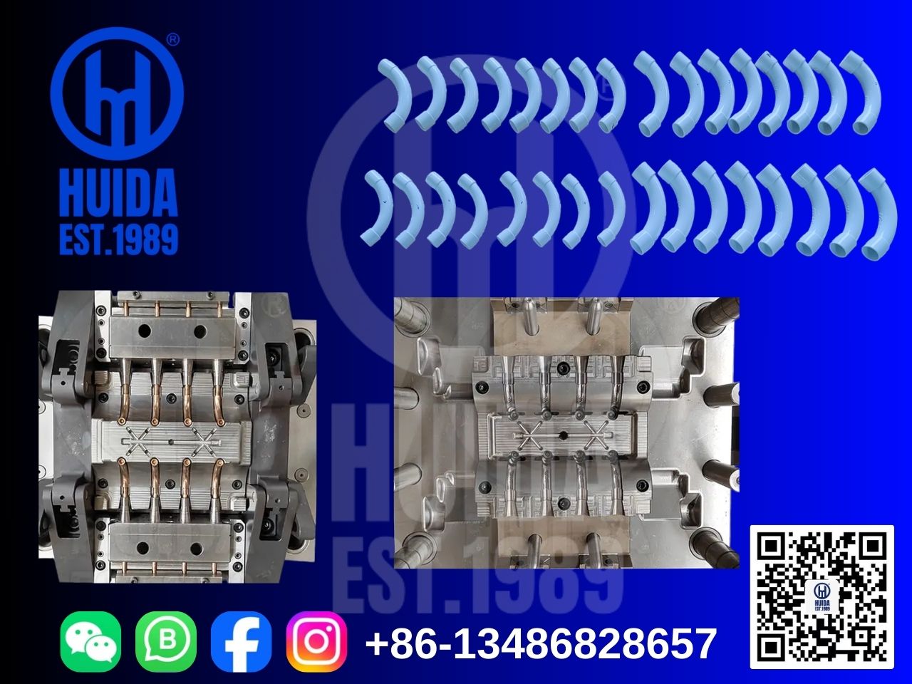 Форма для фитинга для труб из ПВХ с длинным изгибом 1