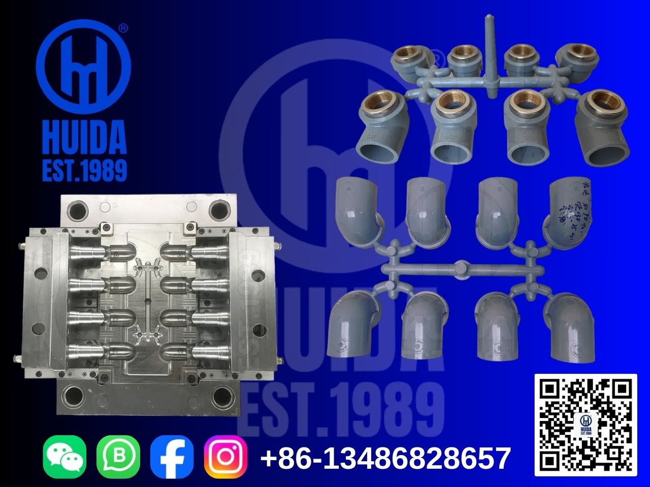 Колено 90&deg; с внутренней резьбой из ХПВХ и фитинговой формой с латунной вставкой 1