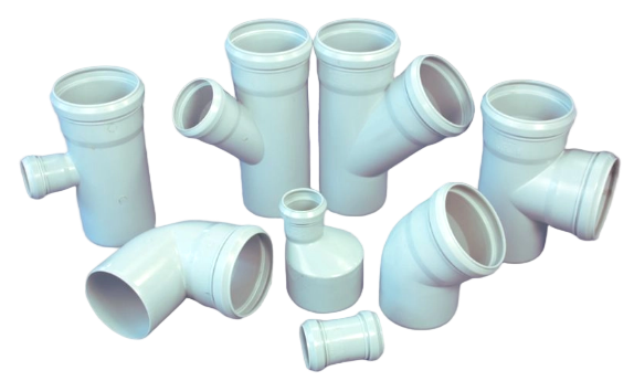 РАЗЛИЧНЫЕ РАЗМЕРЫ ФИТИНГА КОЛЕНА ПВХ 90