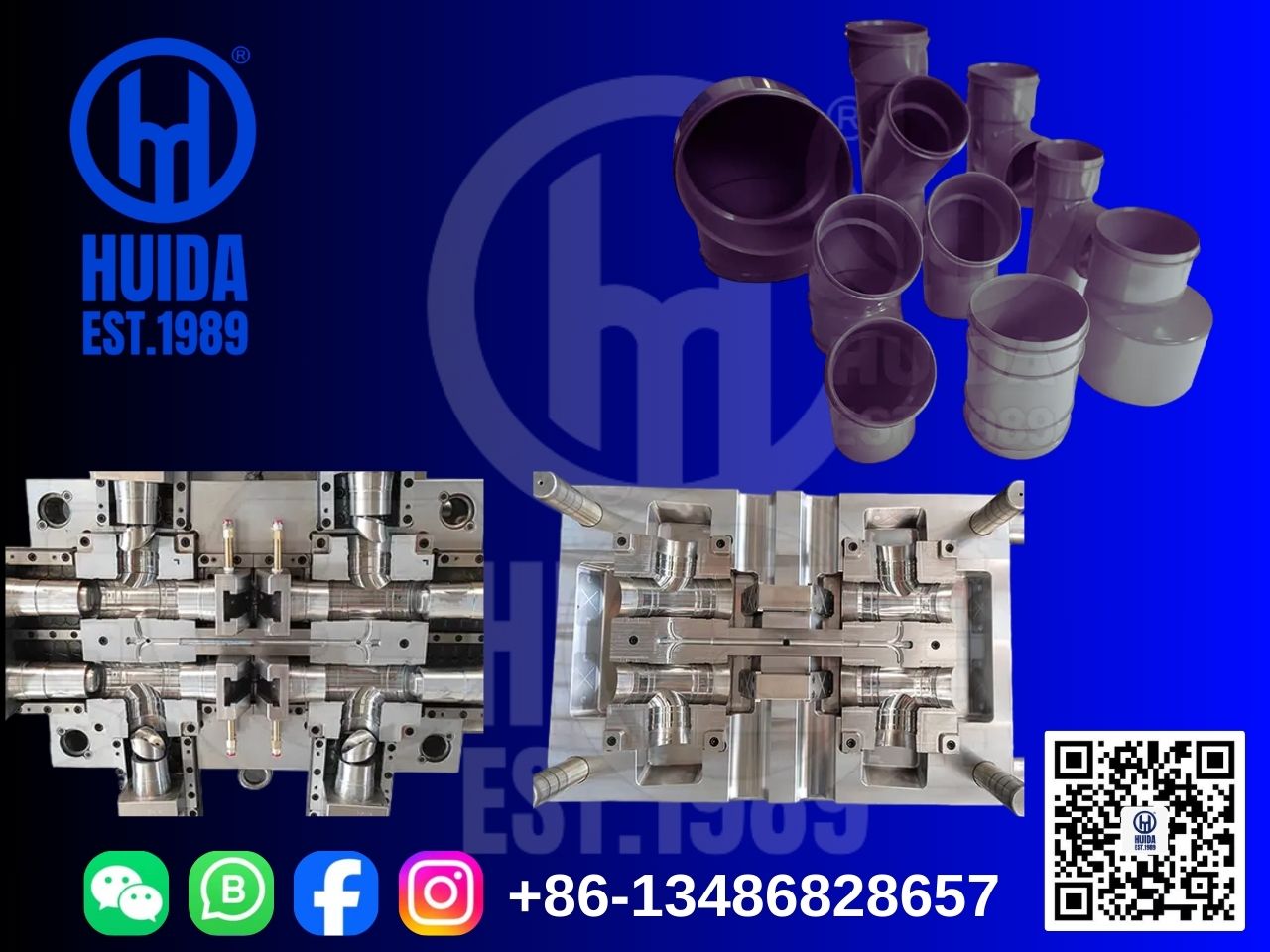 Пресс-форма для канализационных или дренажных труб из ПВХ Y-образного тройника