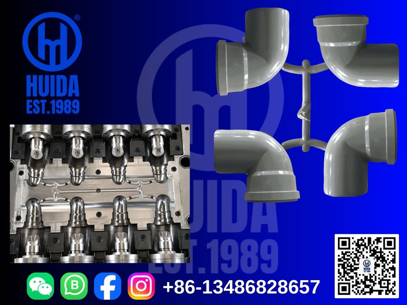 Складная форма для фитингов из ПВХ под углом 90°