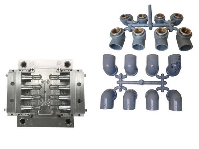 КОЛЕНО 90° С ВНУТРЕННЕЙ ВНУТРЕННЕЙ МАТЕРИЕЙ ХПВХ С ЛАТУННОЙ ВСТАВКОЙ ДЛЯ ФИТИНГА